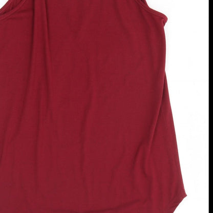 Womens UK Size L Preworn Red Basic T-Shirt