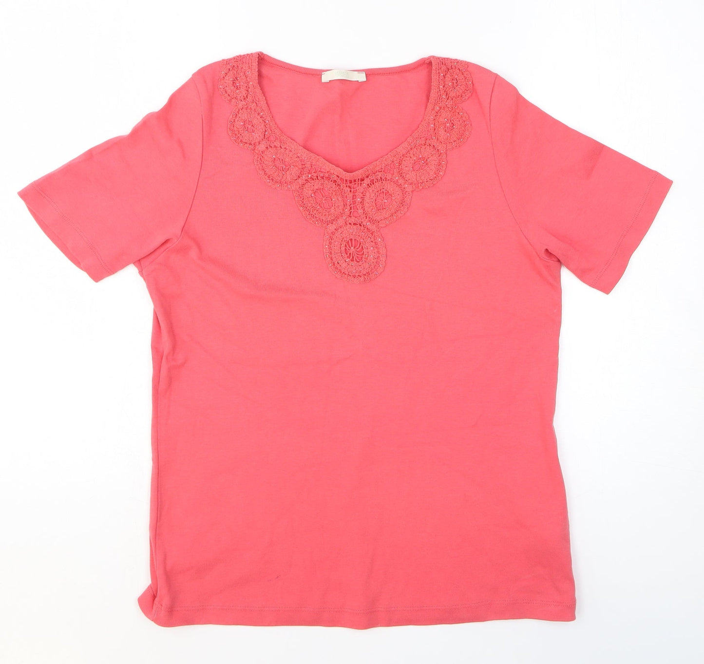 Womens UK Size 10 Marks and Spencer Pink Basic T-Shirt