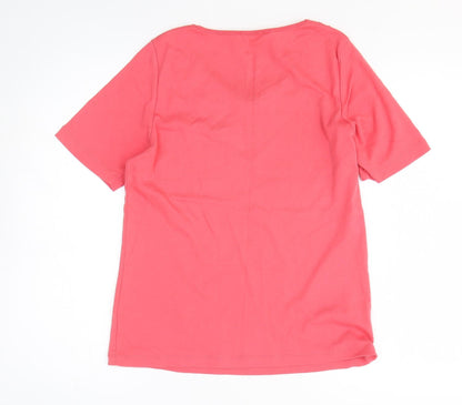 Womens UK Size 10 Marks and Spencer Pink Basic T-Shirt