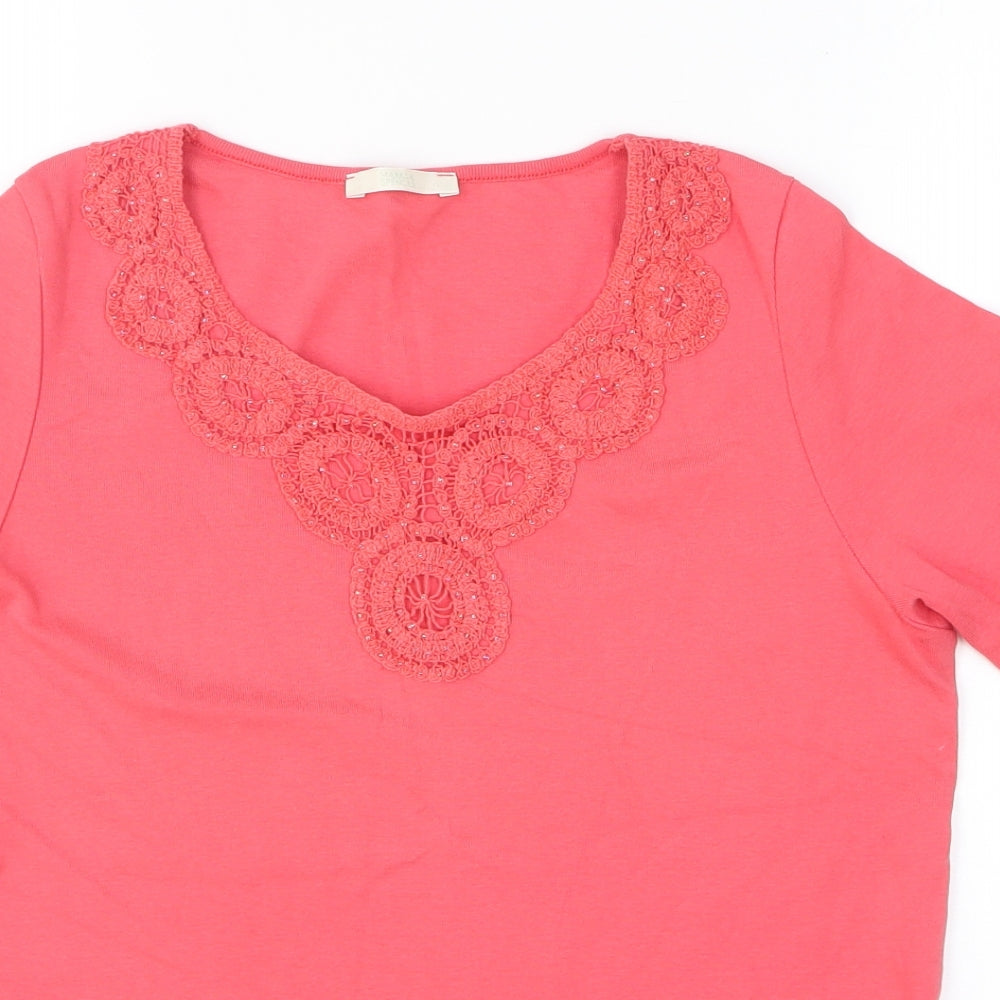 Womens UK Size 10 Marks and Spencer Pink Basic T-Shirt