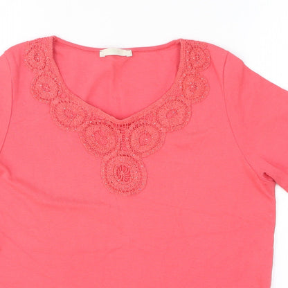 Womens UK Size 10 Marks and Spencer Pink Basic T-Shirt