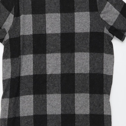 Selected Womens Grey Check Acrylic Jumper Dress Size 10 Mock Neck Pullover