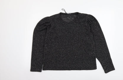Womens UK Size L Zara Silver Pullover Jumper