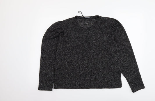 Womens UK Size L Zara Silver Pullover Jumper