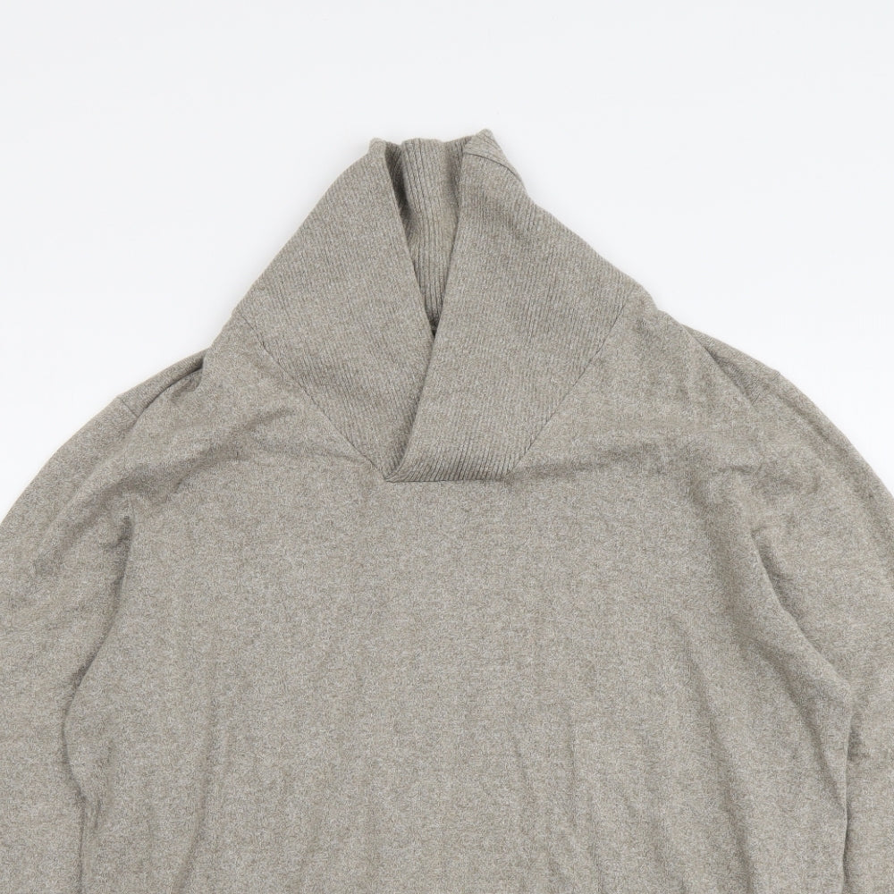 NEXT Mens Beige Collared Cotton Pullover Jumper Size M