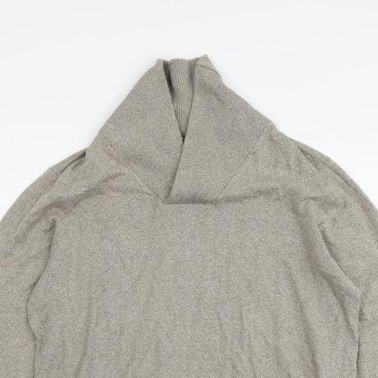 NEXT Mens Beige Collared Cotton Pullover Jumper Size M