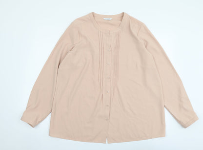 Womens UK Size 18 Marks and Spencer Pink Basic Button-Up