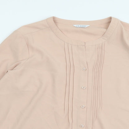 Womens UK Size 18 Marks and Spencer Pink Basic Button-Up