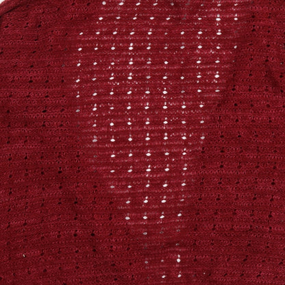 George Womens Red V-Neck Acrylic Cardigan Jumper Size 12