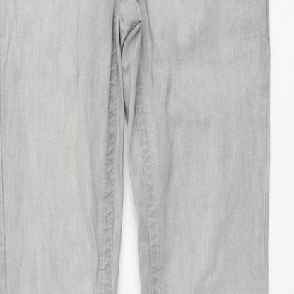 Drainpipe Womens Grey Cotton Skinny Jeans Size 8 L30 in Regular Button