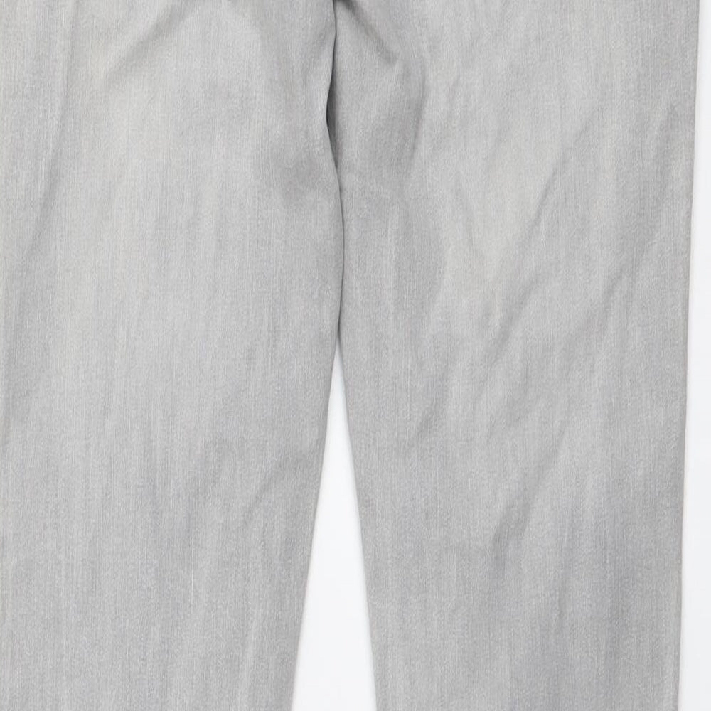 Drainpipe Womens Grey Cotton Skinny Jeans Size 8 L30 in Regular Button
