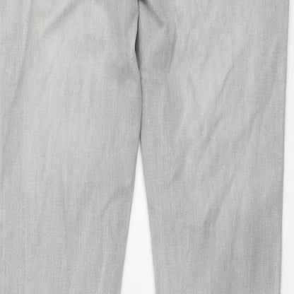 Drainpipe Womens Grey Cotton Skinny Jeans Size 8 L30 in Regular Button