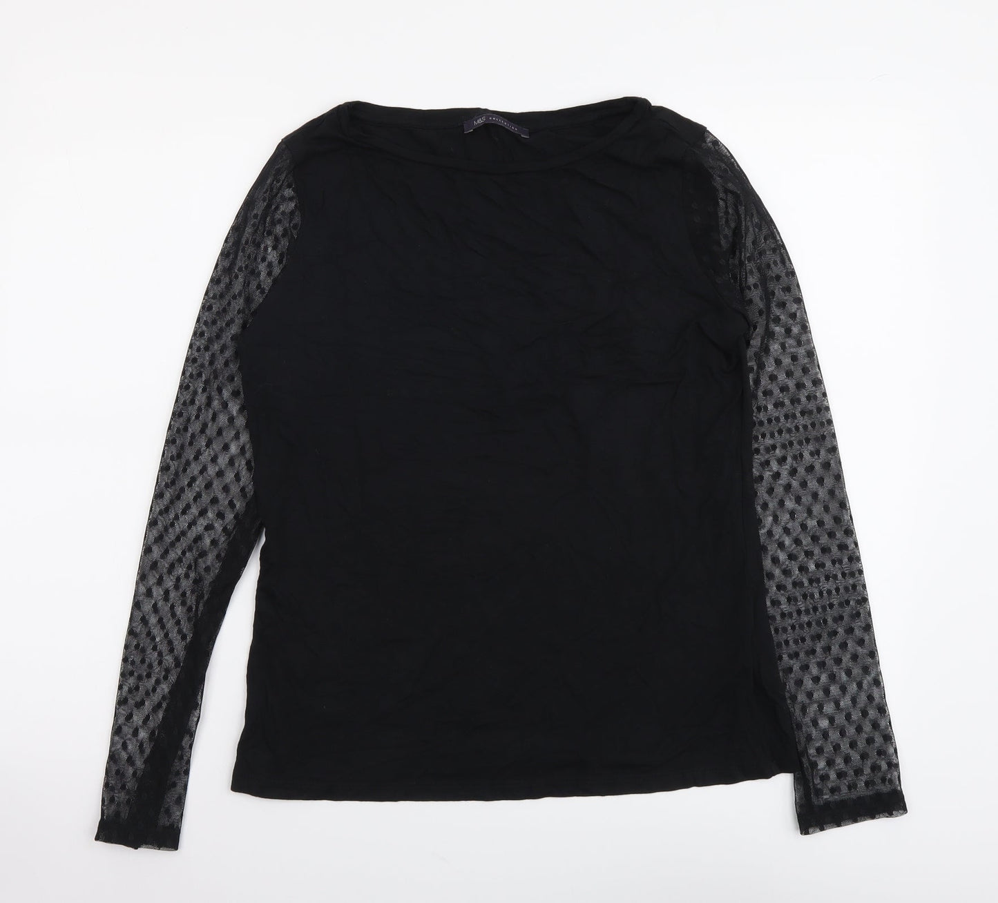 Womens UK Size 12 Marks and Spencer Black Basic Blouse