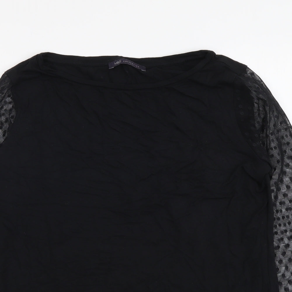Womens UK Size 12 Marks and Spencer Black Basic Blouse