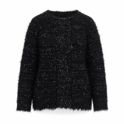 Al Paradise Womens Black Round Neck Viscose Pullover Jumper Size M