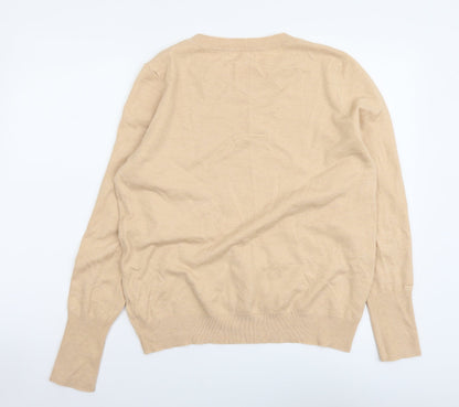 Primark Womens Beige Round Neck Viscose Pullover Jumper Size L