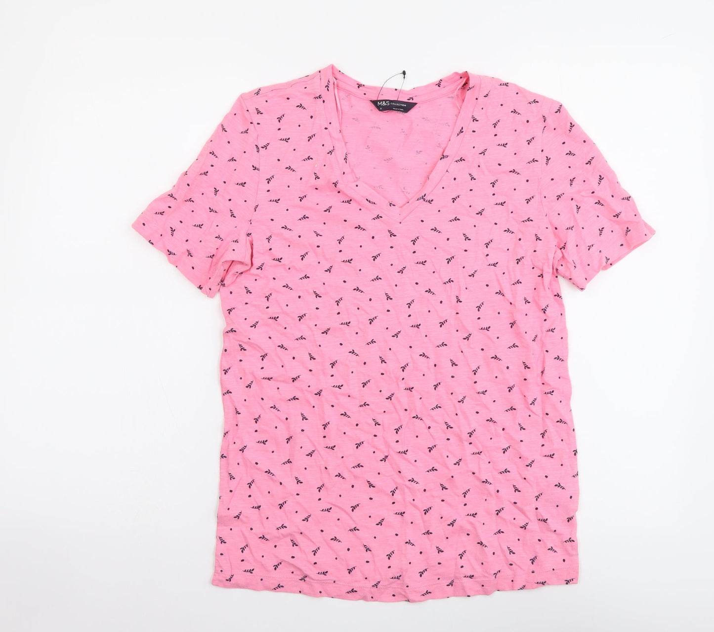 Womens UK Size 6 Marks and Spencer Pink Basic T-Shirt