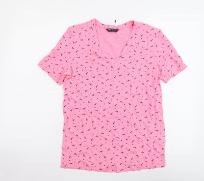 Womens UK Size 6 Marks and Spencer Pink Basic T-Shirt