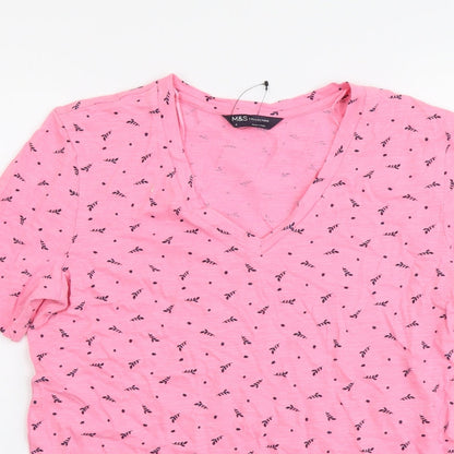 Womens UK Size 6 Marks and Spencer Pink Basic T-Shirt