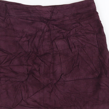 Womens UK Size S Zara Mini Corduroy Skirt