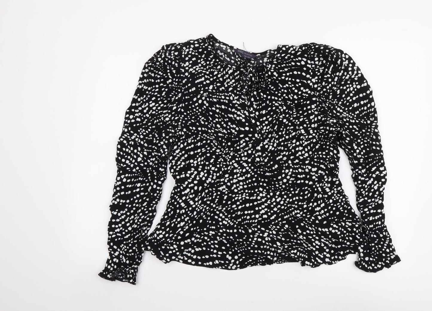 Womens UK Size 12 Marks and Spencer Black Basic Blouse