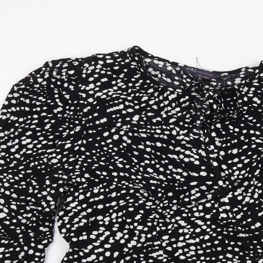 Womens UK Size 12 Marks and Spencer Black Basic Blouse