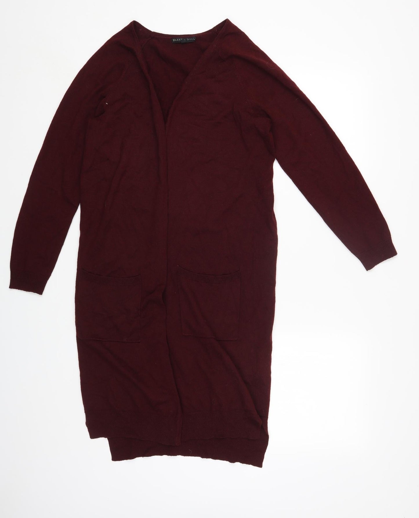 HeartSoul Womens Red Round Neck Acrylic Cardigan Jumper Size M