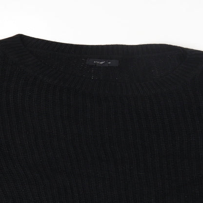 Primark Womens Black Round Neck Acrylic Pullover Jumper Size 10