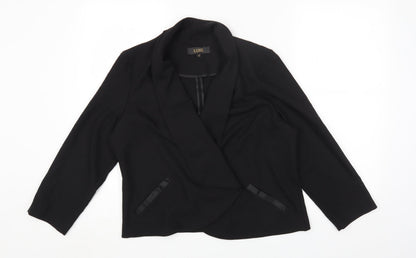 Luxe Womens Black Jacket Blazer Size 16