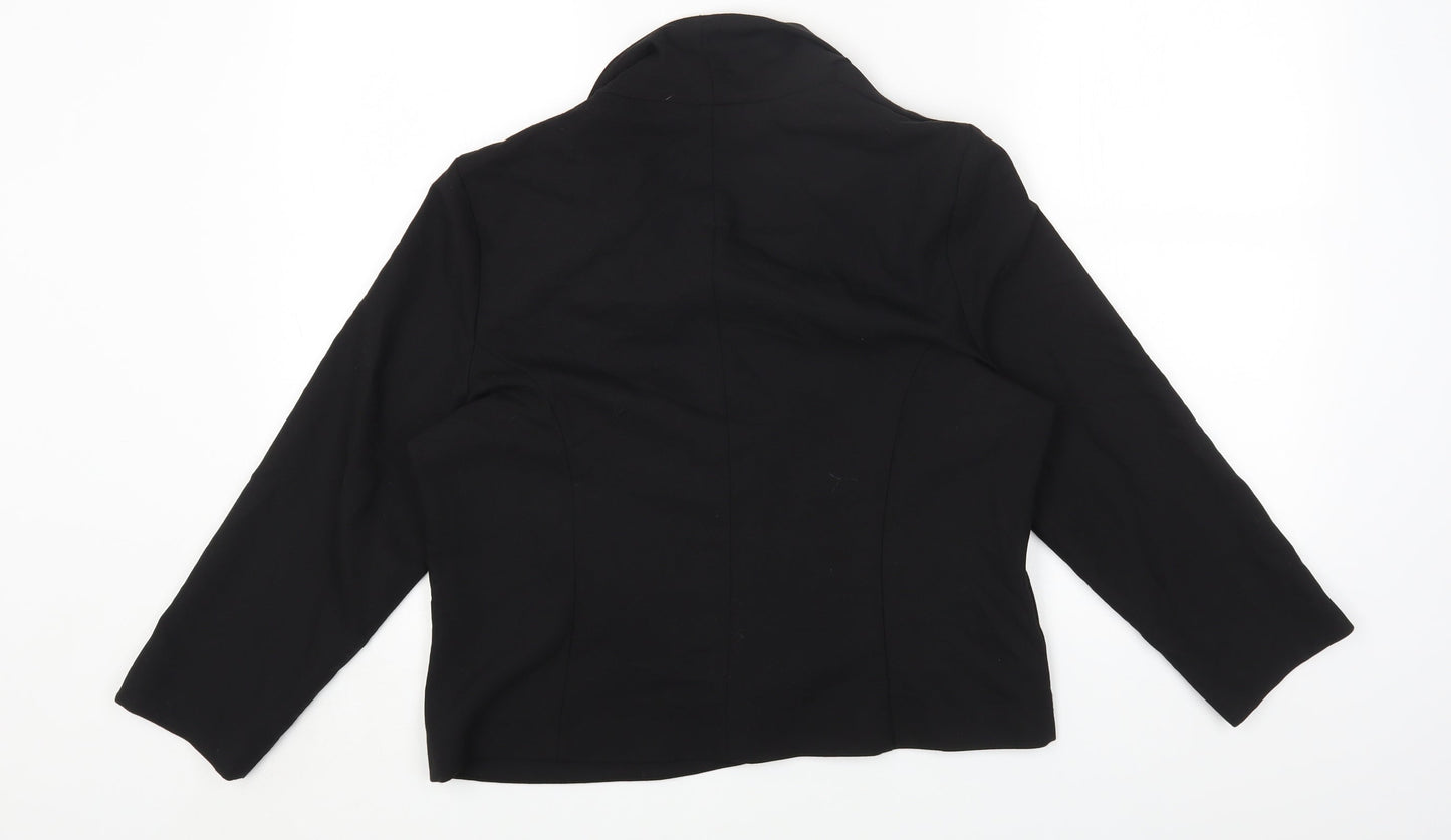 Luxe Womens Black Jacket Blazer Size 16