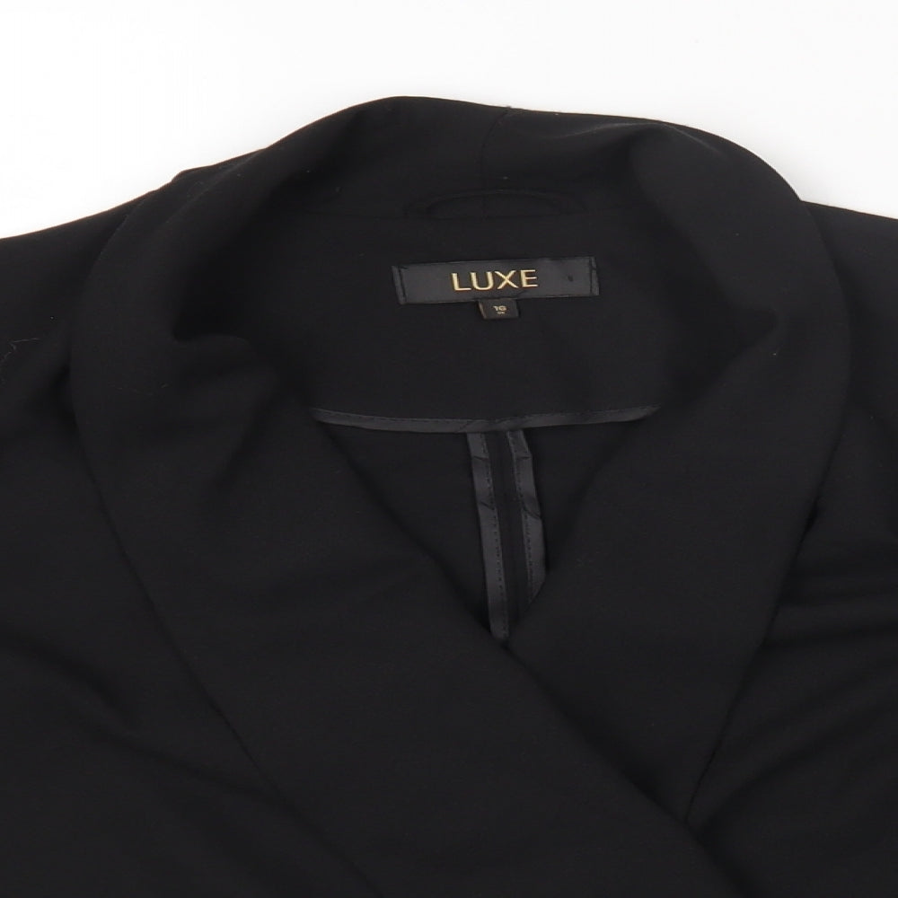 Luxe Womens Black Jacket Blazer Size 16