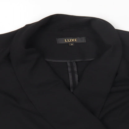 Luxe Womens Black Jacket Blazer Size 16