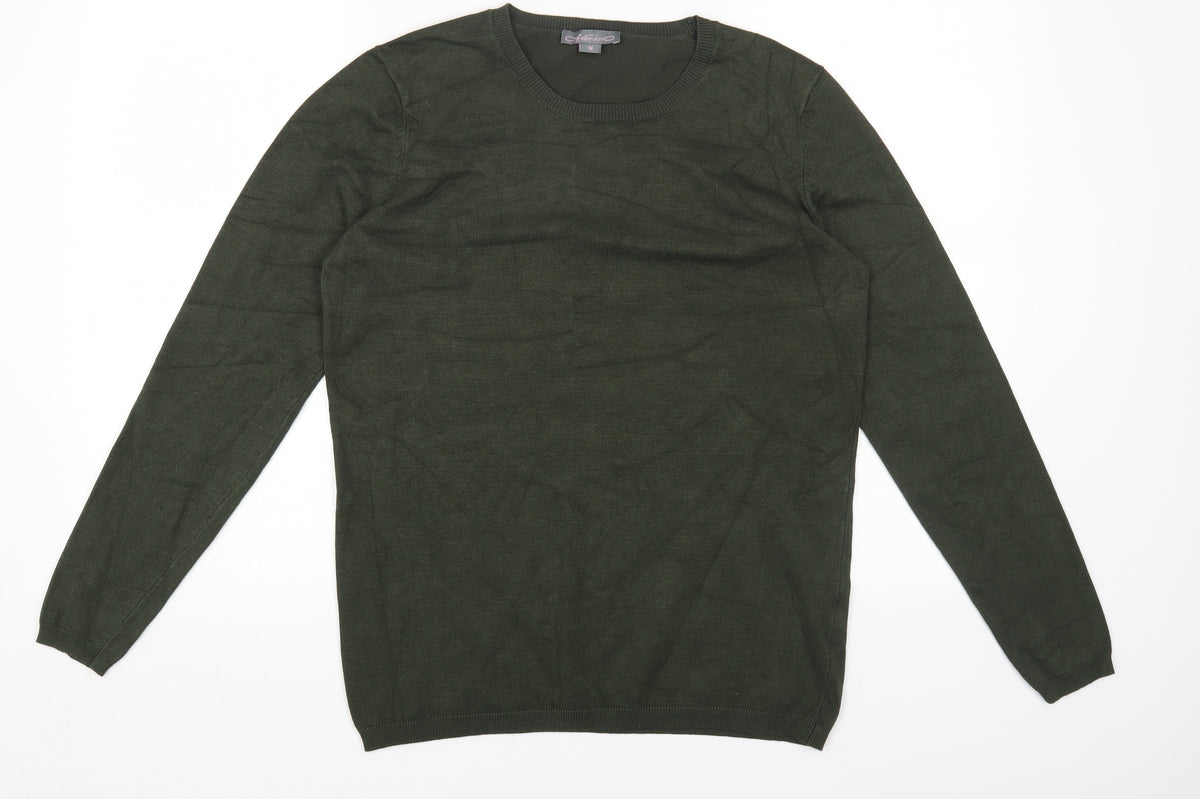 Metric Womens Green Round Neck Viscose Pullover Jumper Size M