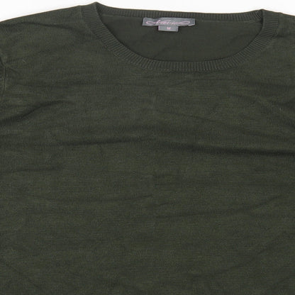 Metric Womens Green Round Neck Viscose Pullover Jumper Size M