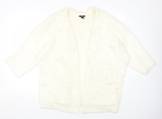 Womens UK Size M H&M Ivory Cardigan Jumper