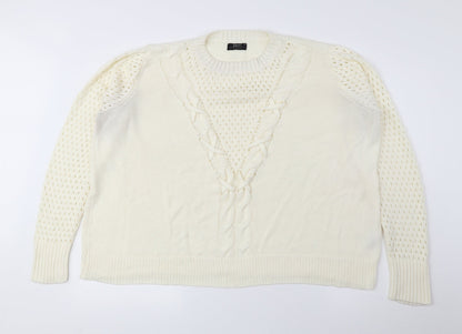 Womens UK Size XL Papaya Ivory Pullover Jumper