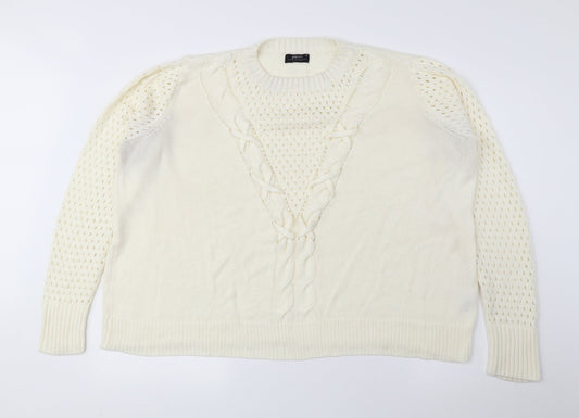 Womens UK Size XL Papaya Ivory Pullover Jumper