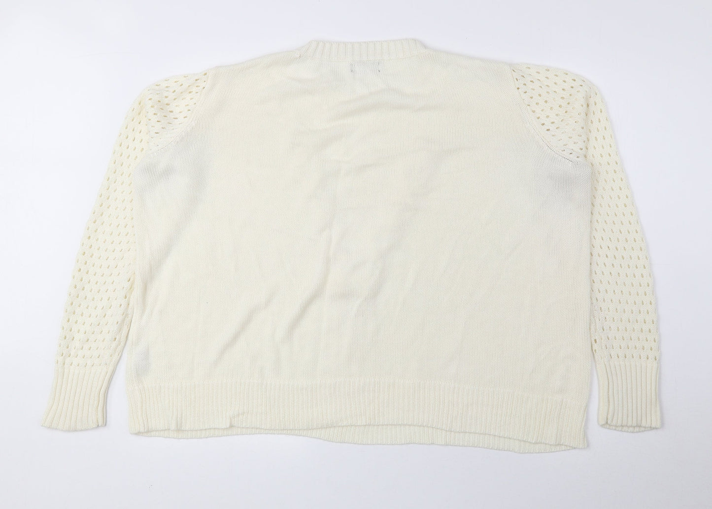 Womens UK Size XL Papaya Ivory Pullover Jumper