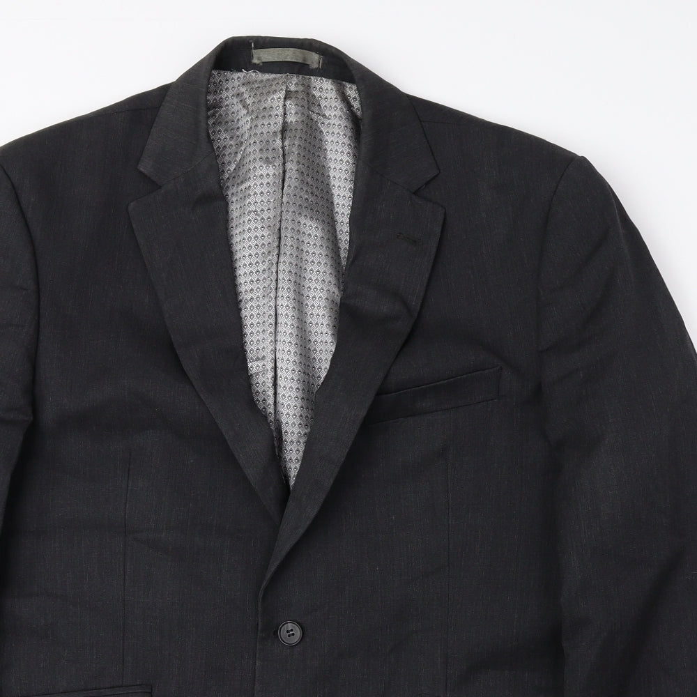 Mens UK Size 42 Preworn Regular Grey Suit Jacket