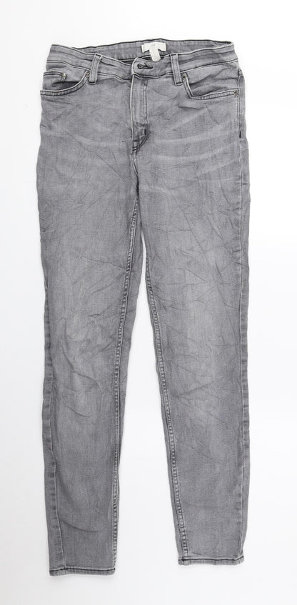 Womens UK Size 10 H&M Regular Fit Skinny Grey Jeans