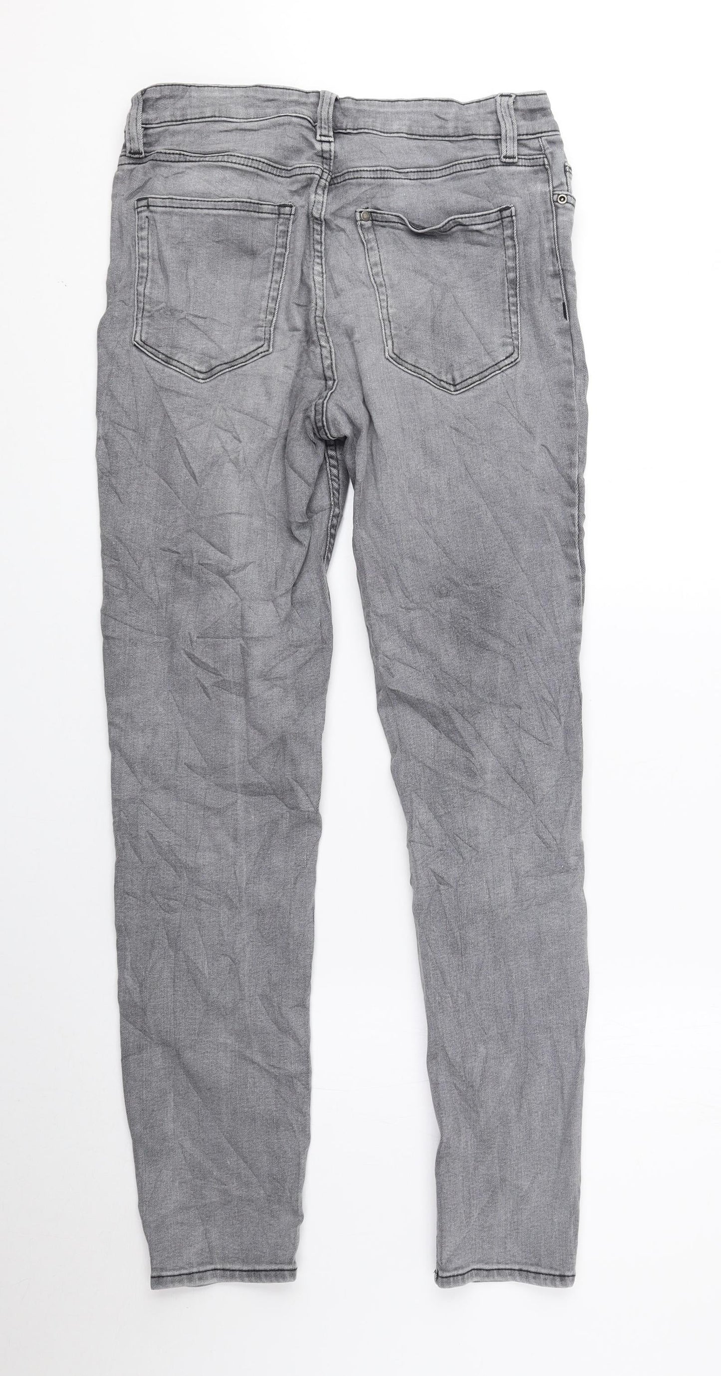 Womens UK Size 10 H&M Regular Fit Skinny Grey Jeans