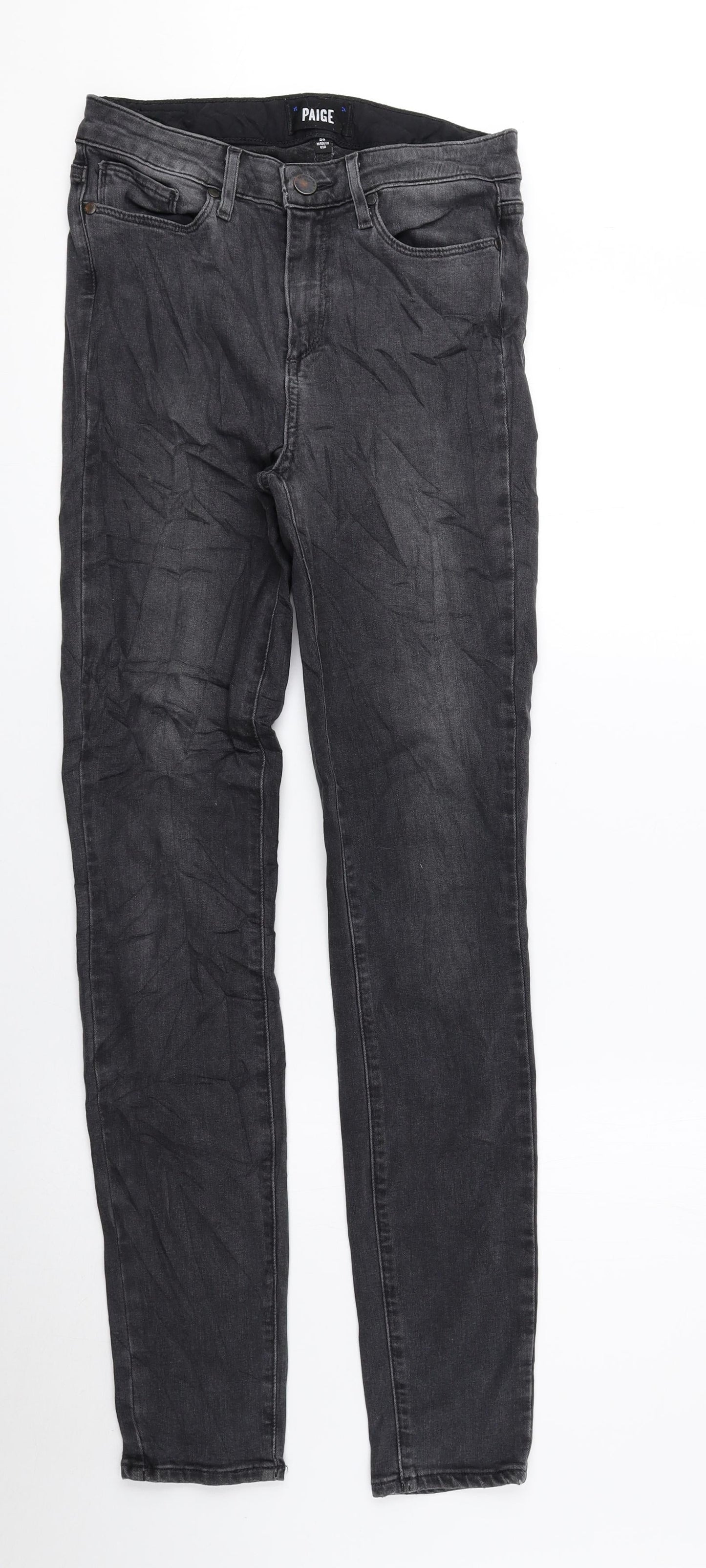 Mens UK Size 26 in Paige Regular Fit Skinny Grey Jeans