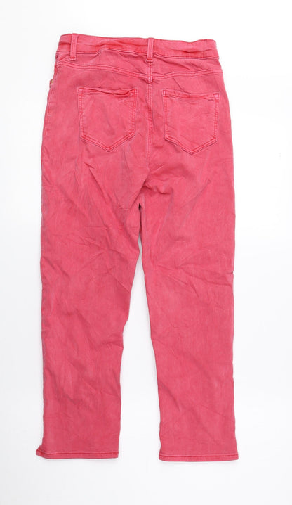 Womens UK Size 8 Marks and Spencer Regular Fit Cropped Red Jeans