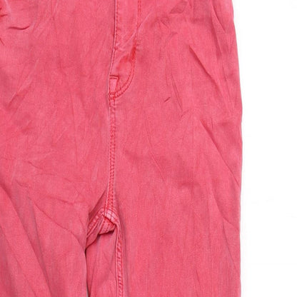 Womens UK Size 8 Marks and Spencer Regular Fit Cropped Red Jeans