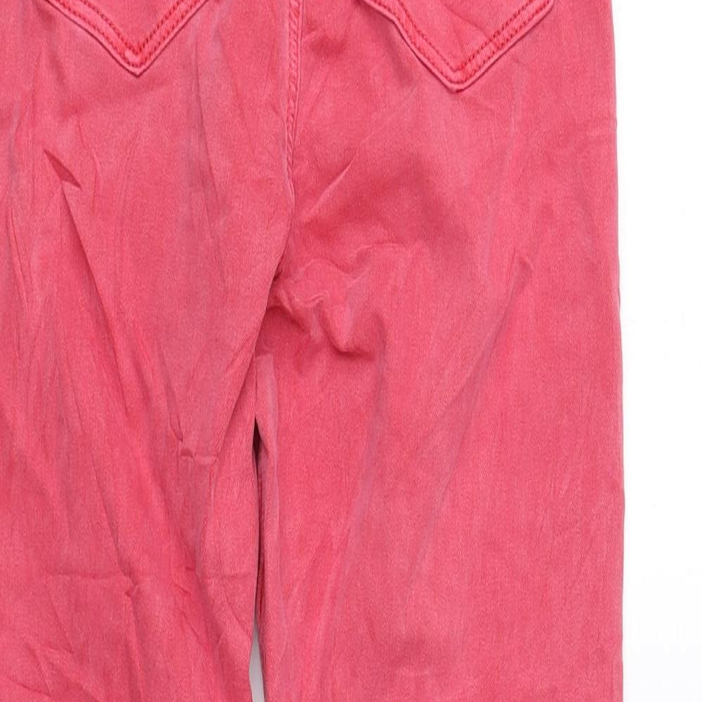 Womens UK Size 8 Marks and Spencer Regular Fit Cropped Red Jeans