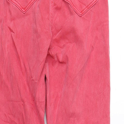 Womens UK Size 8 Marks and Spencer Regular Fit Cropped Red Jeans