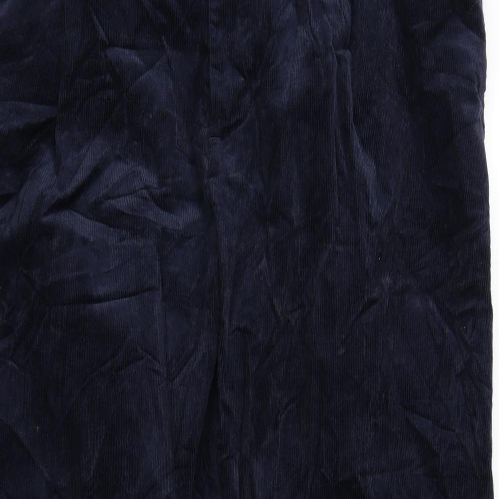 Autograph Womens Blue Cotton Trousers Size 36 in L29 in Regular Hook & Eye