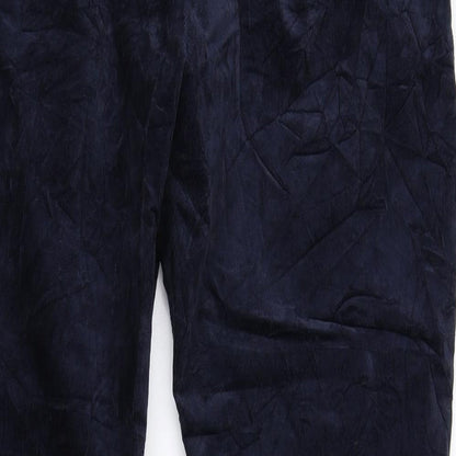 Autograph Womens Blue Cotton Trousers Size 36 in L29 in Regular Hook & Eye