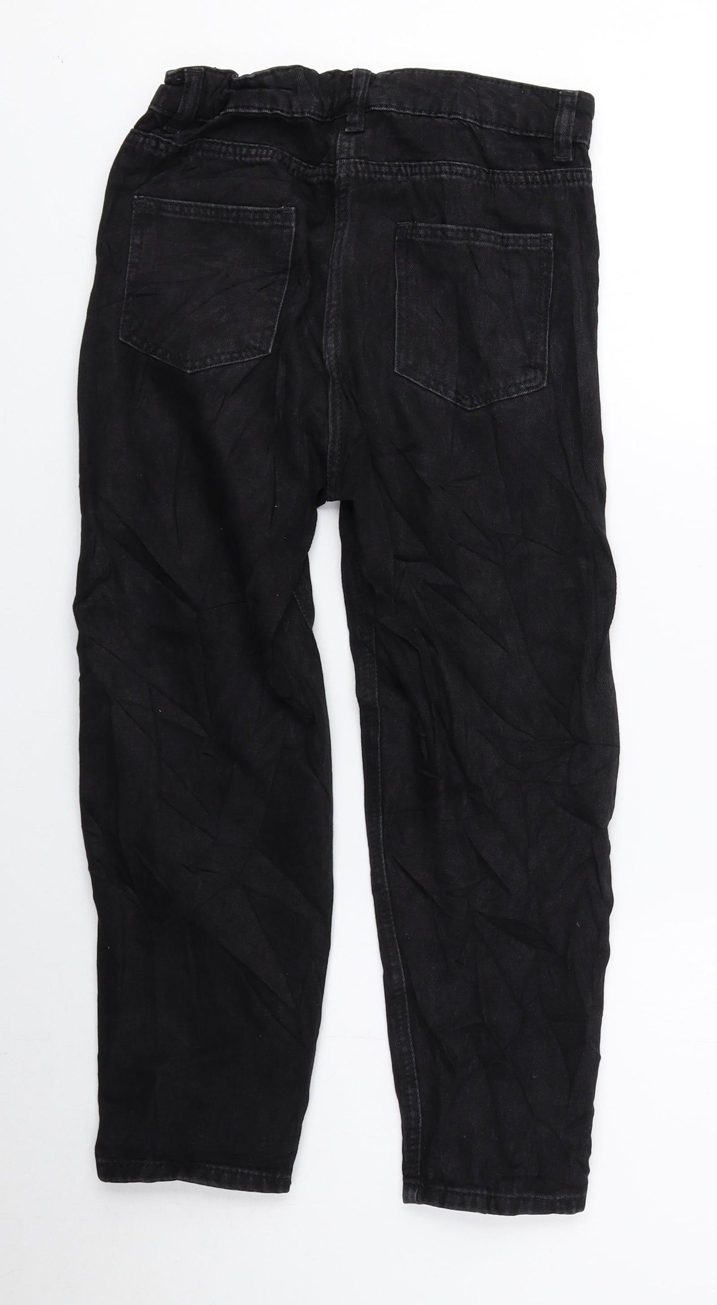 NEXT Girls Black 100% Cotton Tapered Jeans Size 8 Years Regular Zip