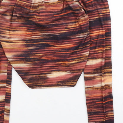 Womens UK Size 10 PRETTYLITTLETHING Multicoloured Cropped Blouse